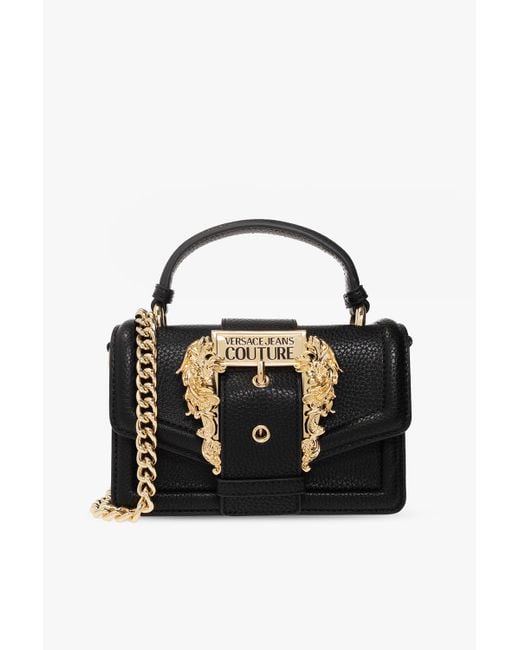 Versace Black Shoulder Bag With Baroque Buckle