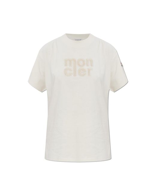 Moncler White T-Shirt With Logo