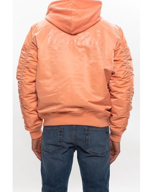 DIESEL Reversible Bomber Jacket Orange for Men Lyst