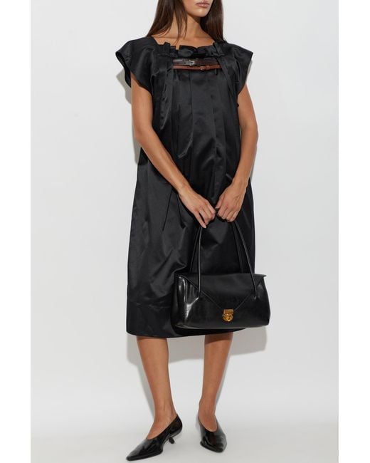 Marni Black Long Dress With Short Sleeves