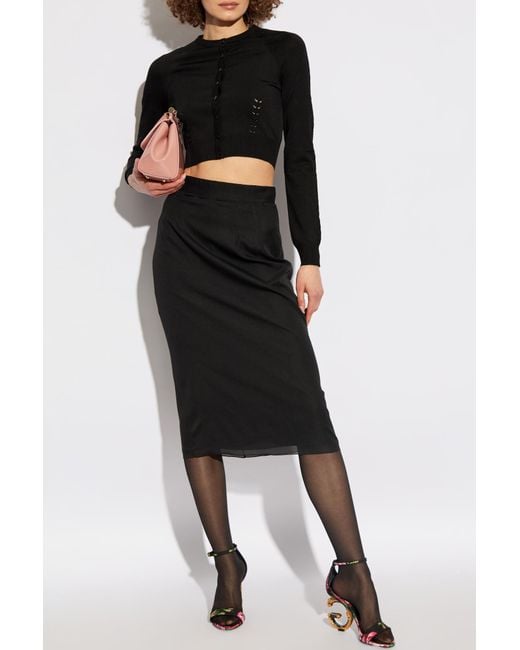 Dolce & Gabbana Black Cardigan With Cutouts