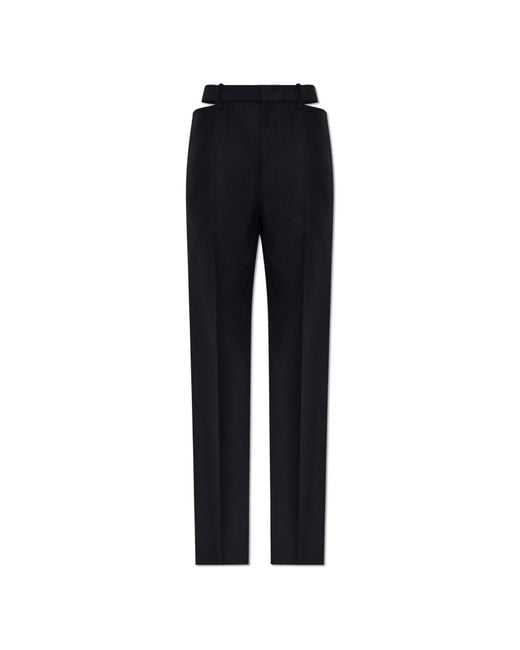 Jil Sander Black Wool Trousers With A Split Waistband