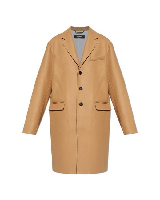 DSquared² Natural Wool Coat for men