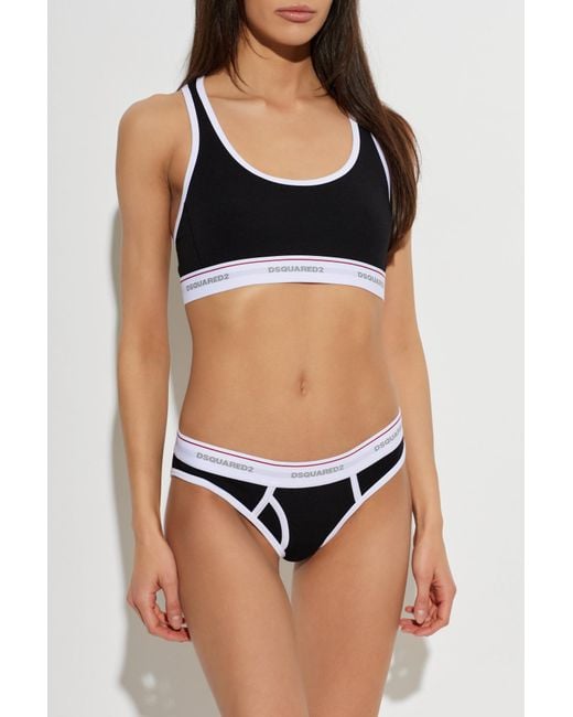 DSquared² Black Logo Lingerie Top