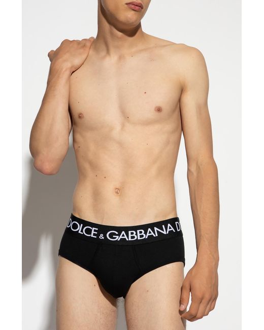 Dolce & Gabbana Black Logo Briefs 2-Pack for men