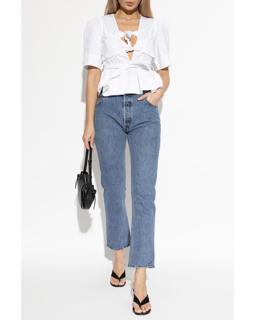 Re/done Blue Jeans With Tapered Legs