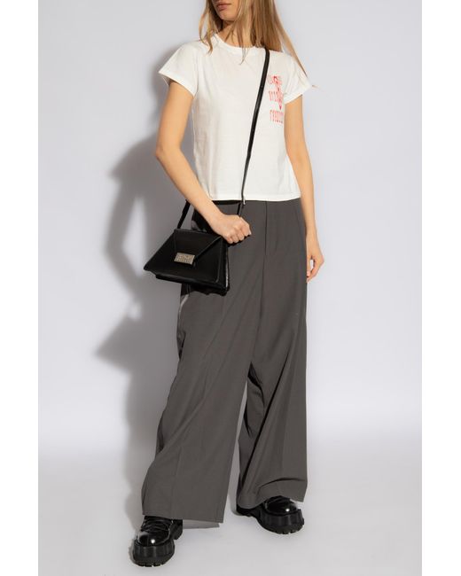 MM6 by Maison Martin Margiela Gray Pleat-front Trousers,