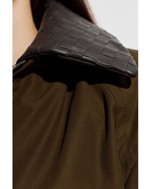 Bottega Veneta Brown Jacket With Leather Collar