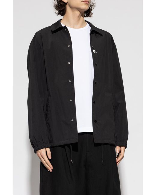 Courreges Black Lightweight Jacket With Printed Logo for men
