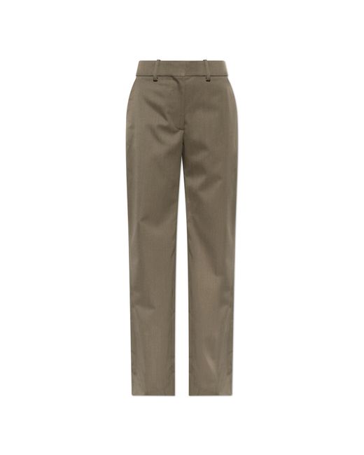 Victoria Beckham Natural Creased Trousers