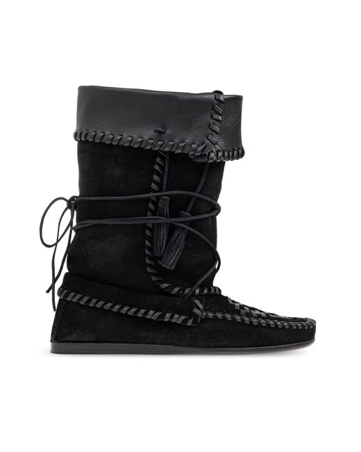 Isabel Marant Black Suede Ankle Boots 'Winki'