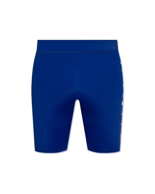 Balmain Blue Swim Shorts With Logo for men