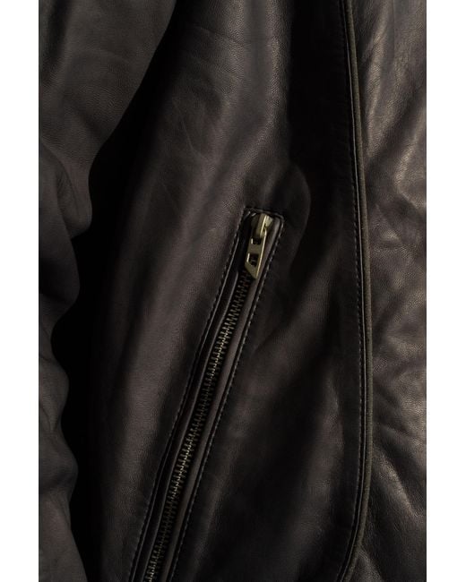 DIESEL Black 'l-krix' Leather Jacket, for men