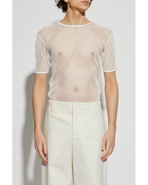 Bally White Perforated T-Shirt for men