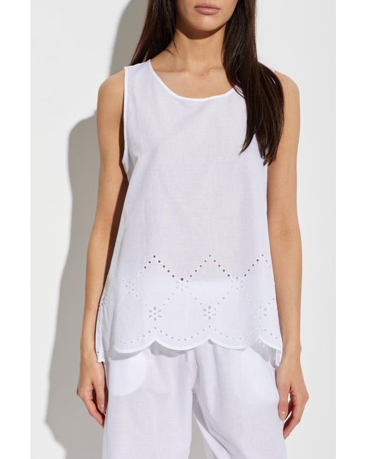 Hanro White 'Lumi' Lingerie Top