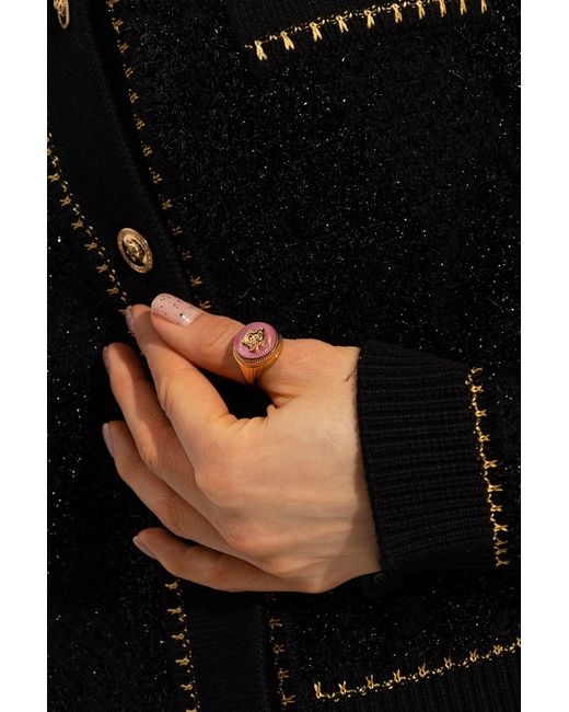 Versace Ring With Medusa Face in Pink | Lyst