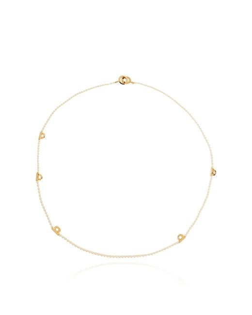 Ferragamo White Necklace With Imitation Pearls