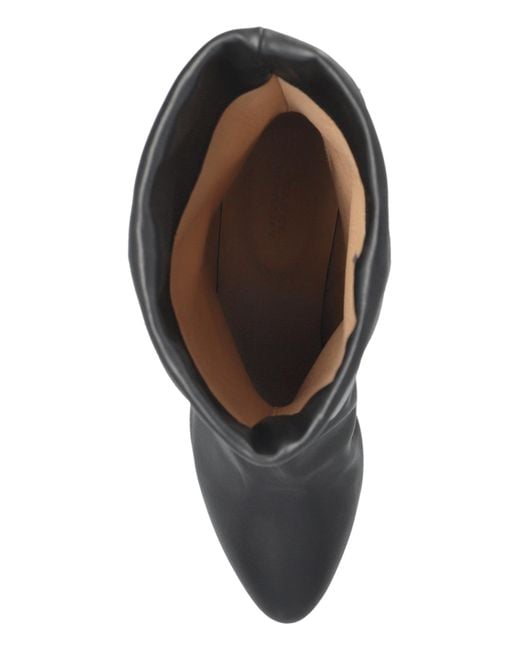 Isabel Marant Black 'Dalby' Leather Heeled Ankle Boots