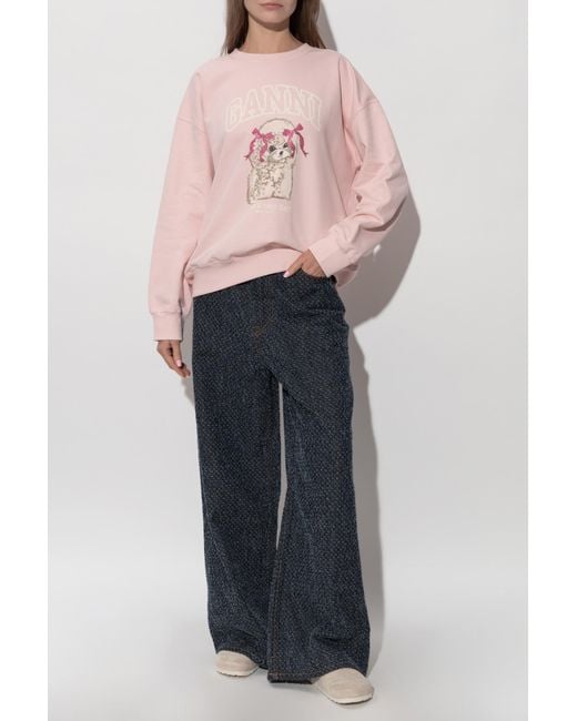 Ganni Multicolor Wide-Leg Jeans