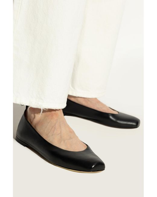 Emporio Armani White Leather Ballet Flats
