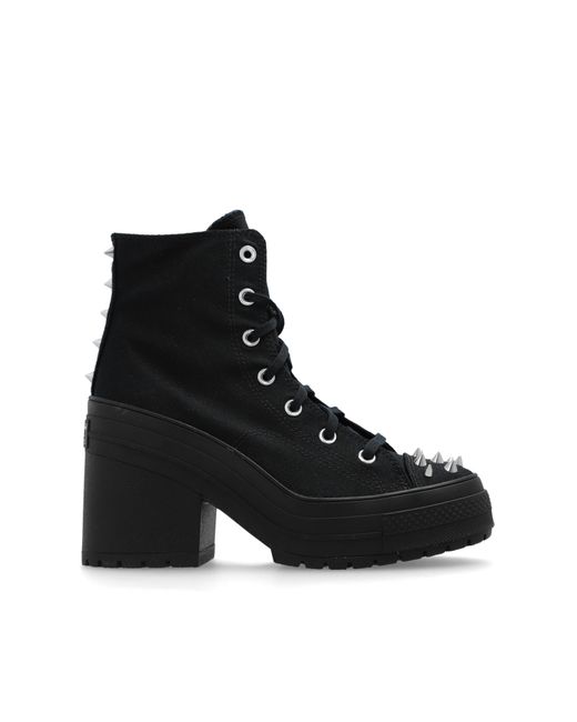 Converse Black 'chuck 70 De Luxe Heel Platform Studded' Heeled Boots,