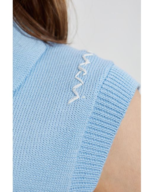 Marni Blue Vest With Collar,