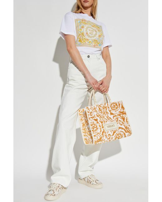 Versace White T-Shirt With Colorful Print