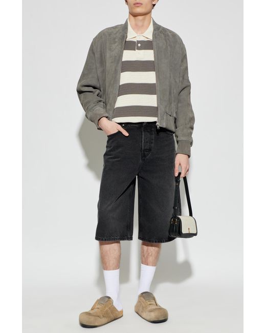 AMI Black Denim Shorts for men