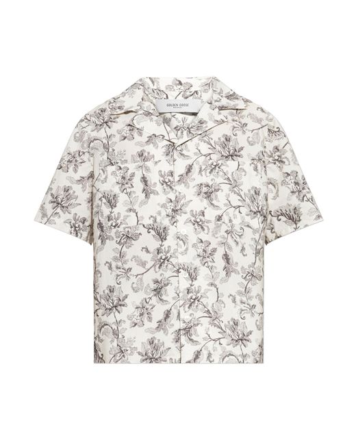 Golden Goose Deluxe Brand White Patterned Short-Sleeve Shirt for men