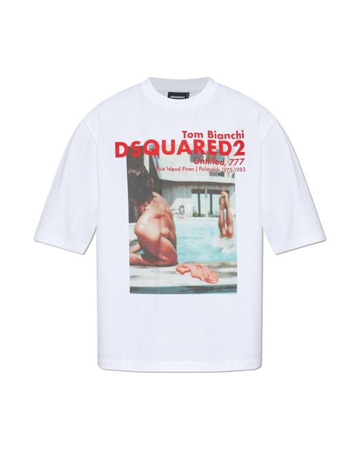 DSquared² White T-Shirt With Print for men