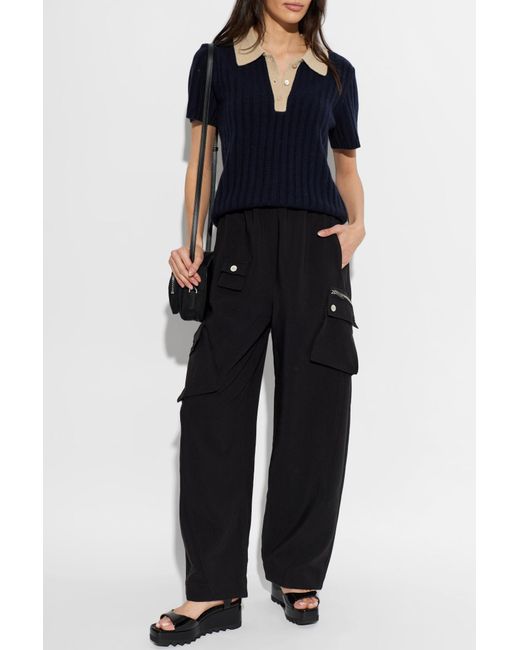 Stella McCartney Black "Elyse" Wedge Sandals