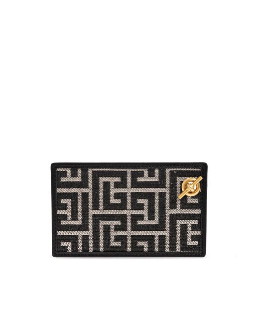 Balmain Black Card Holder With Chain for men