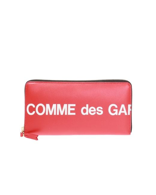 Comme des Garçons Red Comme Des Garcons Sa0111 Huge Logo Leather Wallet