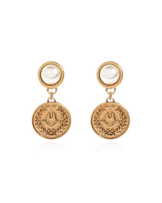 Moschino Metallic Earrings With Pendant