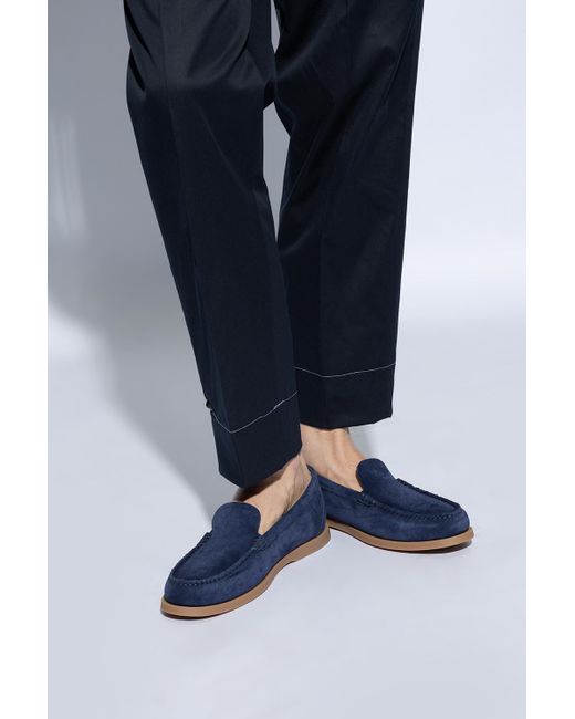 Bally Blue Suede Moccasins, for men