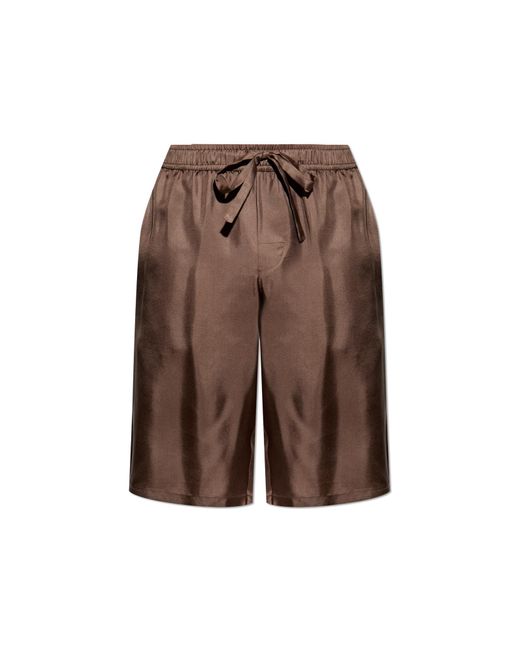 Dolce & Gabbana Brown Silk Shorts for men