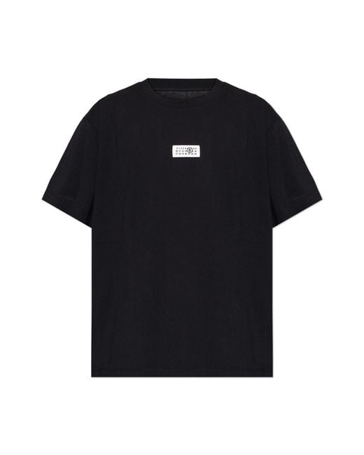 MM6 by Maison Margiela Black T-Shirt With Logo for men
