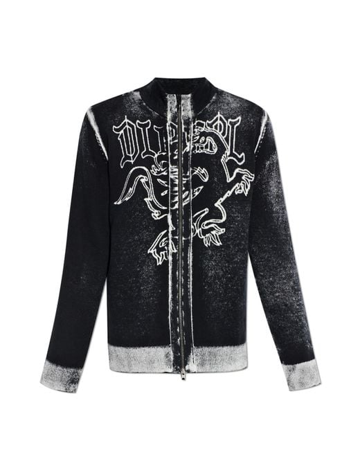 DIESEL Black Cardigan "K-Lauros" for men
