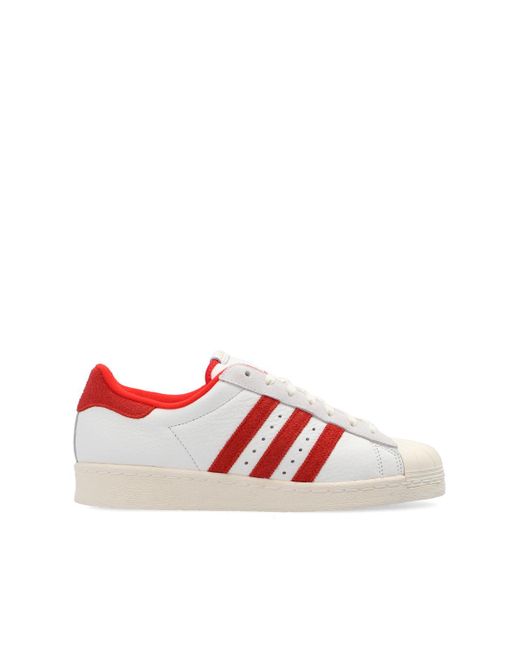 adidas Originals Leather 'superstar 82' Sneakers in Cream (Red) for Men |  Lyst