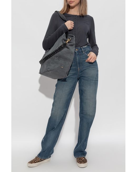 Golden Goose Deluxe Brand Blue Jeans With Vintage Effect