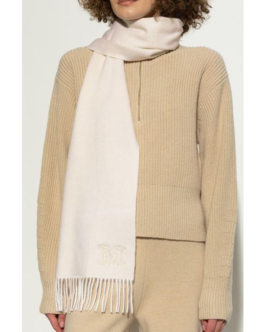 Max Mara White Cashmere Scarf