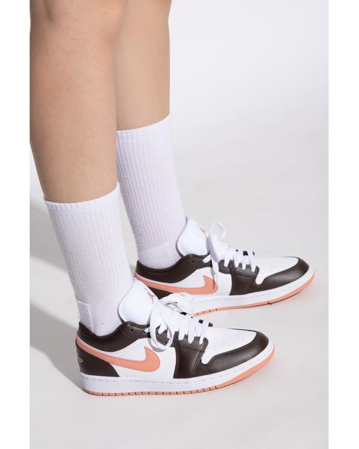 Nike White "Air Jordan 1 Low" Sports Shoes
