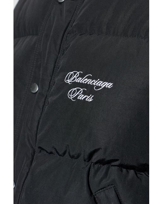 Balenciaga Black Puffer Jacket With Logo for men