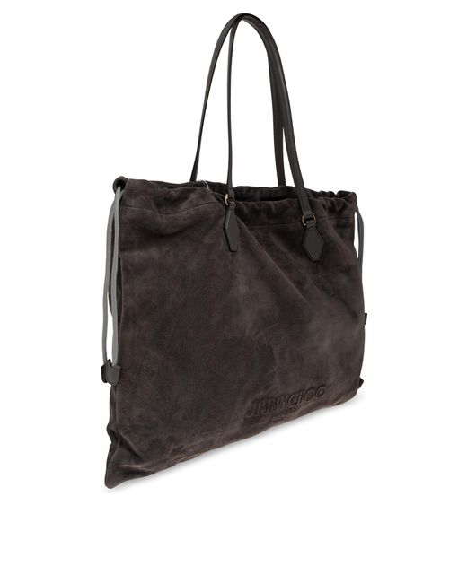 Jimmy Choo Gray 'Drawstring Large' Bag