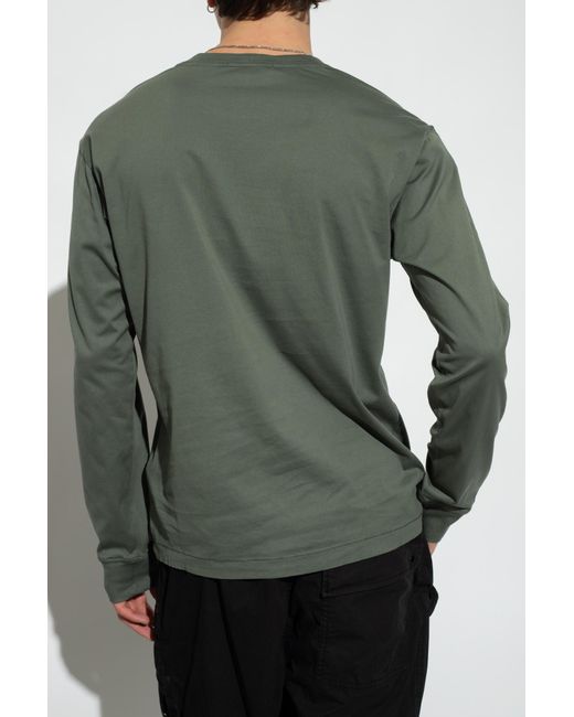 Stone Island Green T-Shirt With Long Sleeves