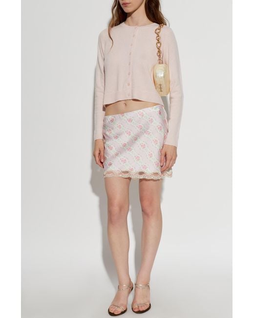 LoveShackFancy White Cashmere Cardigan 'Cameyrn'