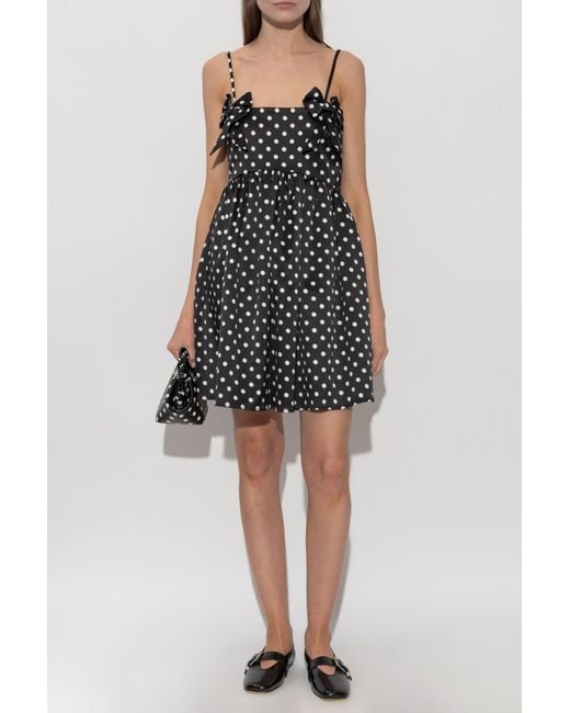 Ganni Black Polka Dot Patterned Dress