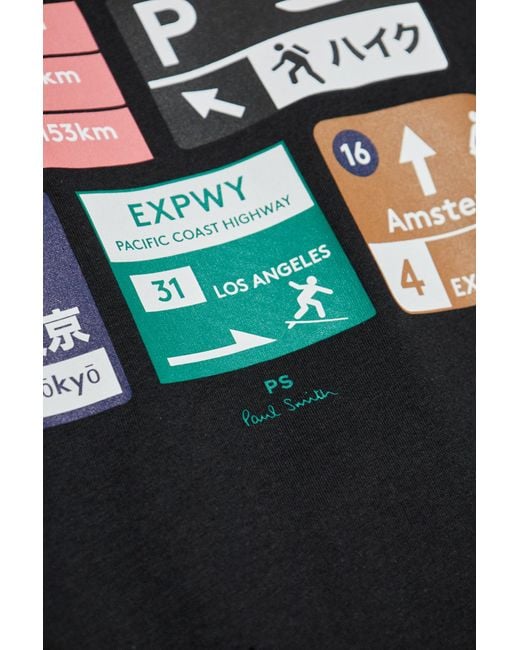 Paul Smith Black T-Shirt With Colorful Print for men