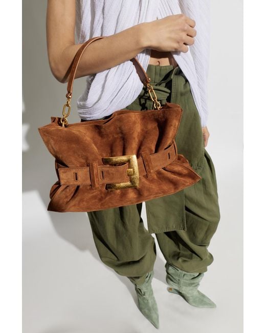 Balmain Brown "Anthem Medium" Hand Bag