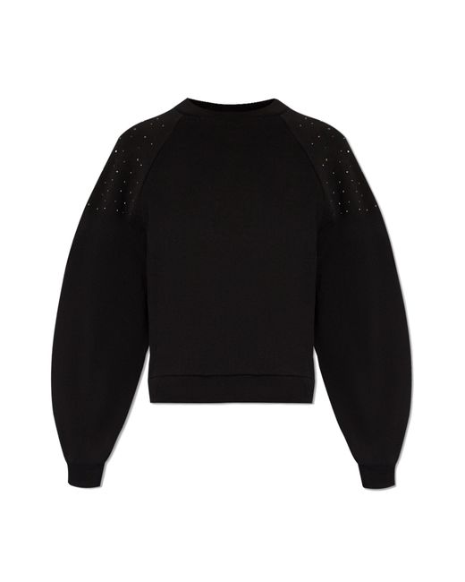AllSaints Black 'astro' Cropped Sweatshirt,